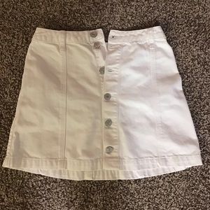 Abercrombie White Mini Jean Skirt